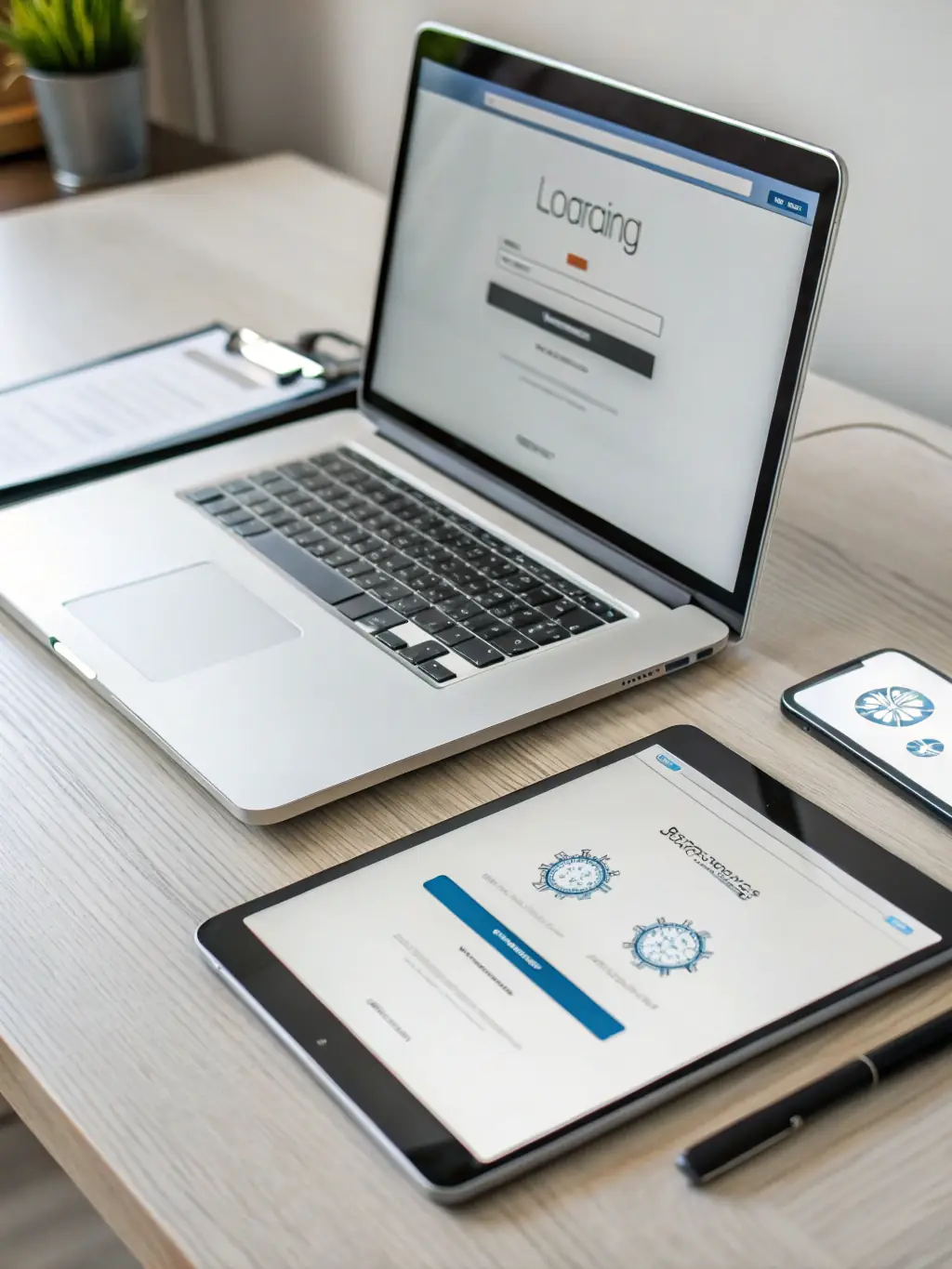 An image showing various ad formats on different mobile devices and desktop screens, illustrating the versatility of Six Shot Media's advertising solutions.